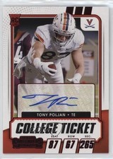 2021 Panini Contenders Draft Picks College Game Ticket Red Tony Poljan Auto 10ab