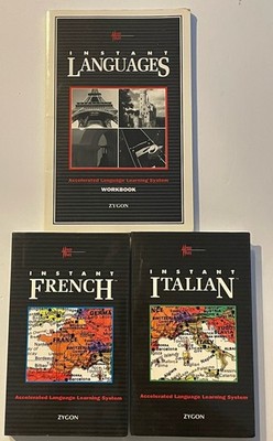Zygon MindWare Cassette Lot + Book Accelerated Language Instant French & Italian
