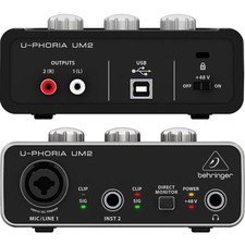 BEHRINGER U-PHORIA UM2 interfaccia scheda audio usb 2x2 + preamp microfonico NEW