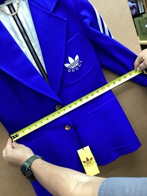 Gucci x Adidas Fluid Drill Blazer BLUE MOD. 1GDWF0 SIZE 44 NEW