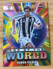 2024-25 Topps Finest UEFA Kenan Yildiz Top of the World Gold Refractor #1/50