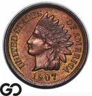 1907 Indian Head Cent Penny Great Color! Choice BU++