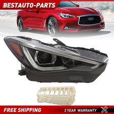 For 2017-22 Infiniti Q60 Projector Headlight Right Side w/o AFS +LED DRL Signal