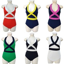 BODEN Kefalonia Swimsuit Halter Neck Block Swim Size 6 8 10 12 14 16 18 Reg Long