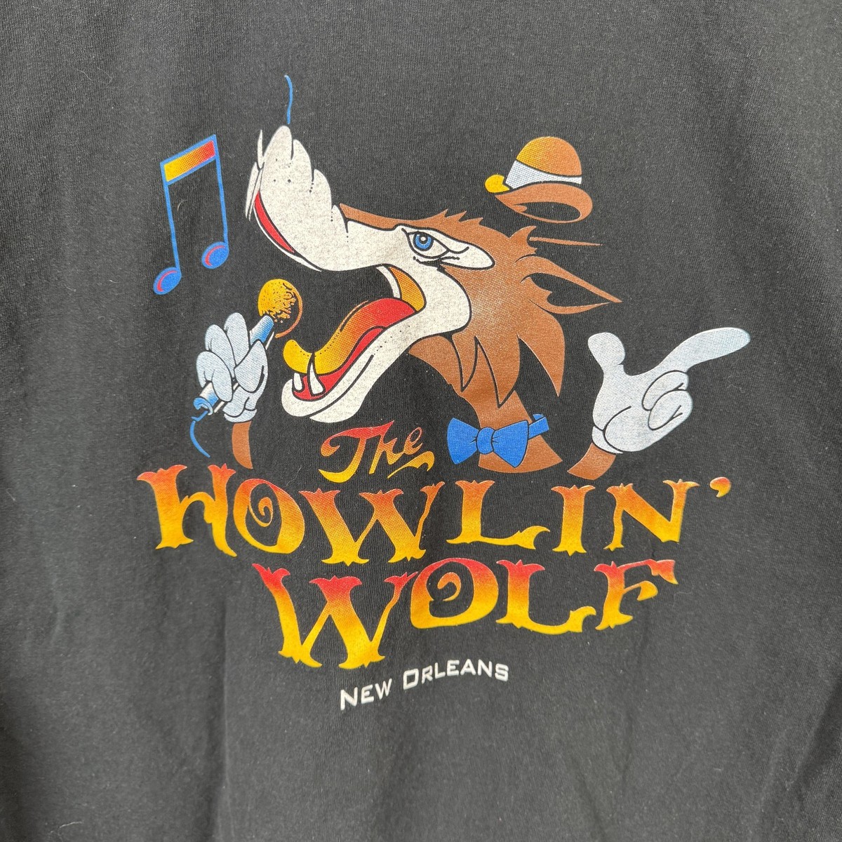 VINTAGE 90s HOWLIN'WOLF Tシャツ サイズL Vintage Howlin' Wolf New Orleans Shirt Mens 2XL Black Music Venue