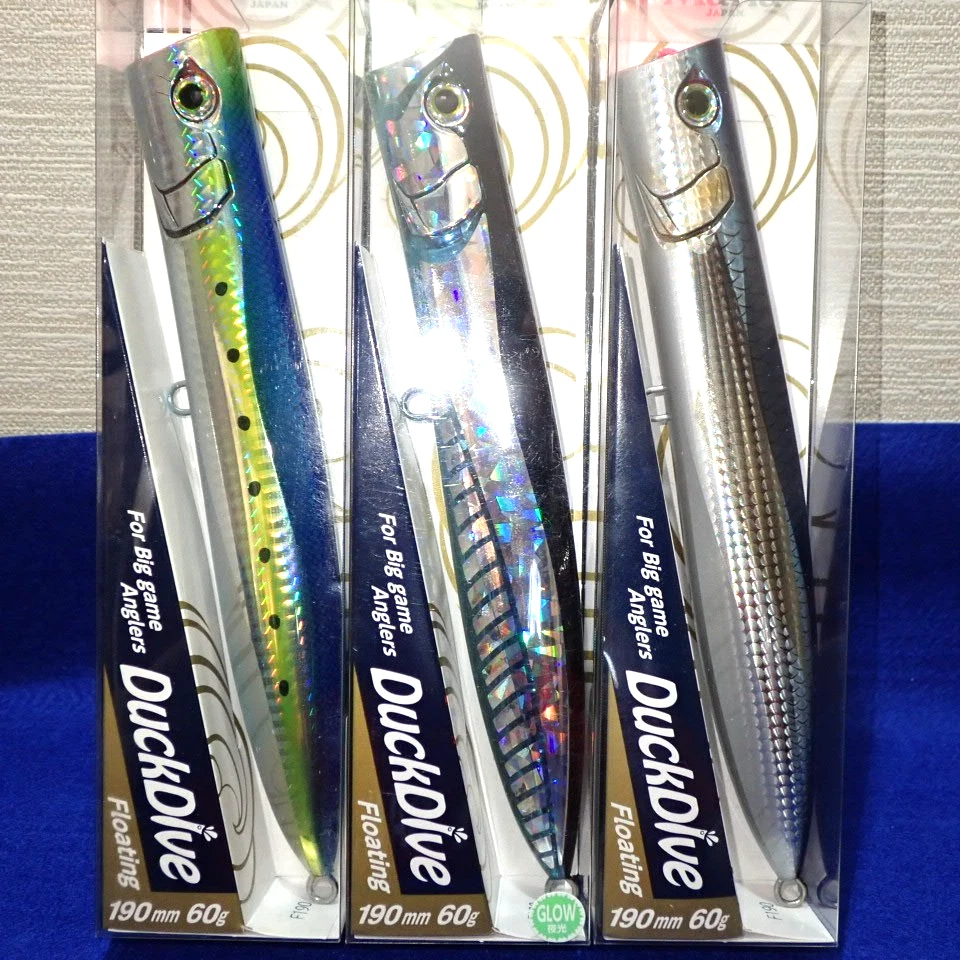 Lápiz de buceo MARIA Yellowtail Tuna GT Topwater Popper PATO BUCEO 190F X 3 JDM Foto 2 de 4