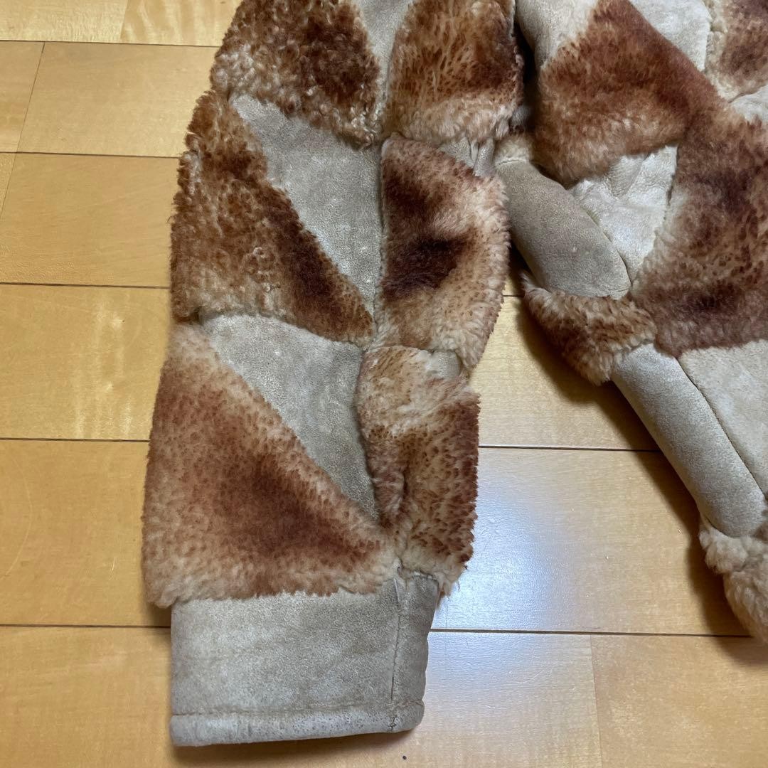 70s 80s vintage patchwork shearling jacket - image 10