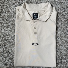 Oakley Polo Shirt Mens Beige Golf Casual Hydrolix, Medium