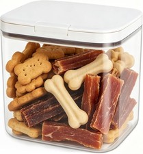 Large Dog Treat Container Bins 4.75 Qt with One-Press Flip-up Lid Airtight Pet