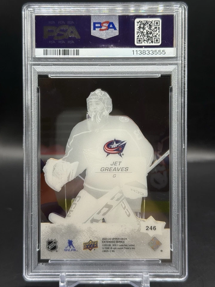 2023-24 UD Extended Jet Greaves Young Guns Acetate SSP PSA 9 #246 - Image 2 of 2