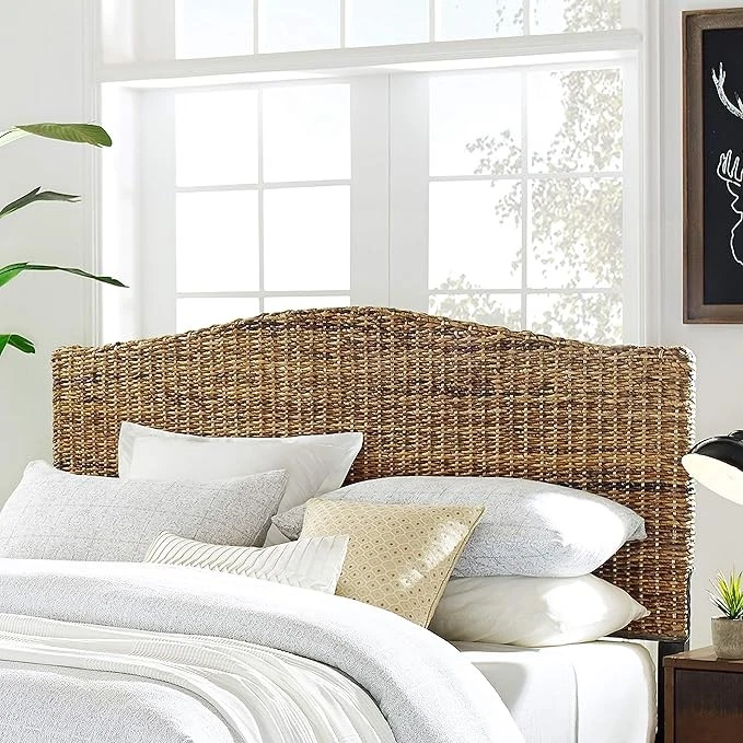 Cabecero Crosley Furniture Serena Ratán Hoja de Plátano Queen Foto 2 de 4