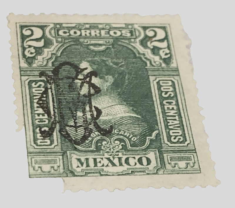 1910 Mexico independence Leona Vacario 2 centavos  postage stamp GCM overprint