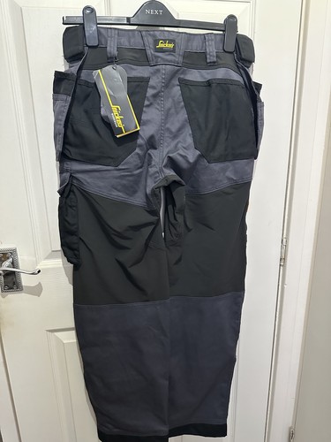 Pantalón de Trabajo Snickers 6251 Gris Negro Talla 46 Allroundwork Elástico W31 L32 Nuevo con Etiquetas - Imagen 4 de 9