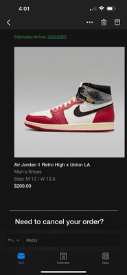 Nike Air Jordan Union LA x Air Jordan 1 Retro Sz12 OG SP High