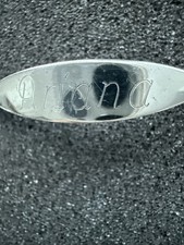 Vintage 925 sterling silver figaro ID bracelet 13g engraved rhinestone” ARIANA