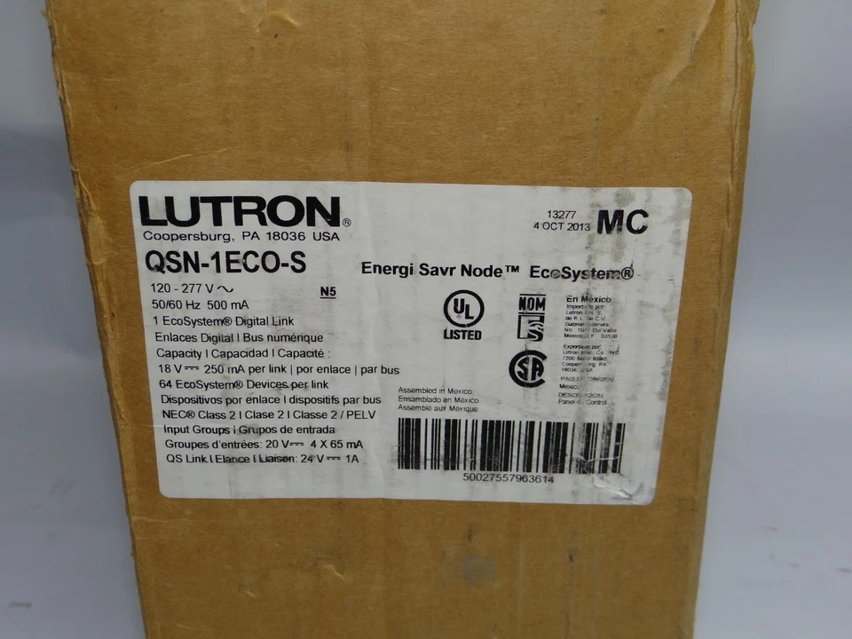 Новый Lutron Energi Savr узел экосистемы цифровой ссылка энергосберегающая панель QSN-1ECO-S - Изображение 4 из 4