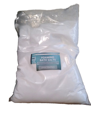 10-lb. Unscented Bath Salts w/ Foaming Bubbles Bulk Spa Soak Natural Relaxation