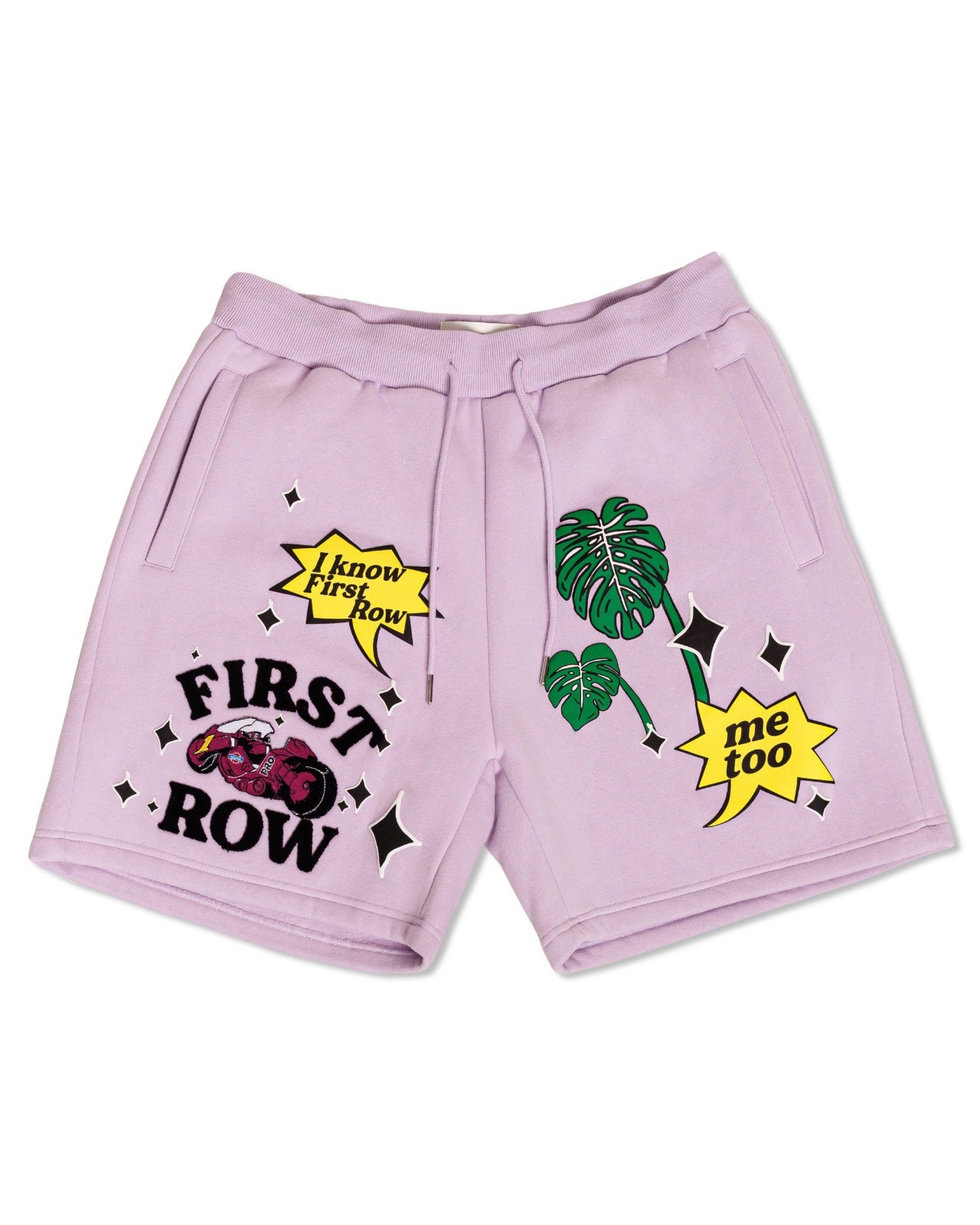 ? Pantaloncini corti in pile da uomo prima fila design artistico lavanda TG XL ?