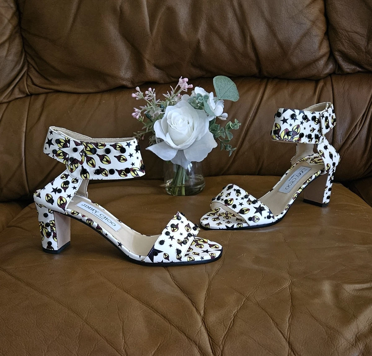 Jimmy Choo Floral Mid (2-2.9 in) Heel Height Heels for Women for