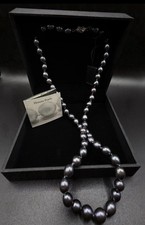 20 PURPLE Pearl Necklace With Sterling Clasp ...