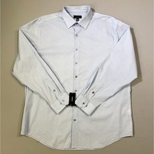 Alfani Men's RegularFit Stain Honeycomb Dress Shirt blue/white 17-17.5 36-37 60