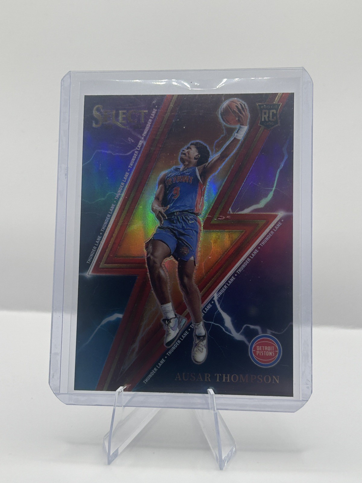 2023-24 Panini Select #9 Ausar Thompson Thunder Lane Silver Prizm RC