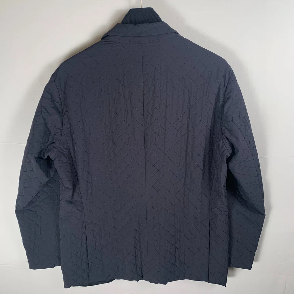 Chaqueta acolchada para exteriores Emporio Armani para hombre 52 azul forro extraíble cuello con cremallera Foto 3 de 4