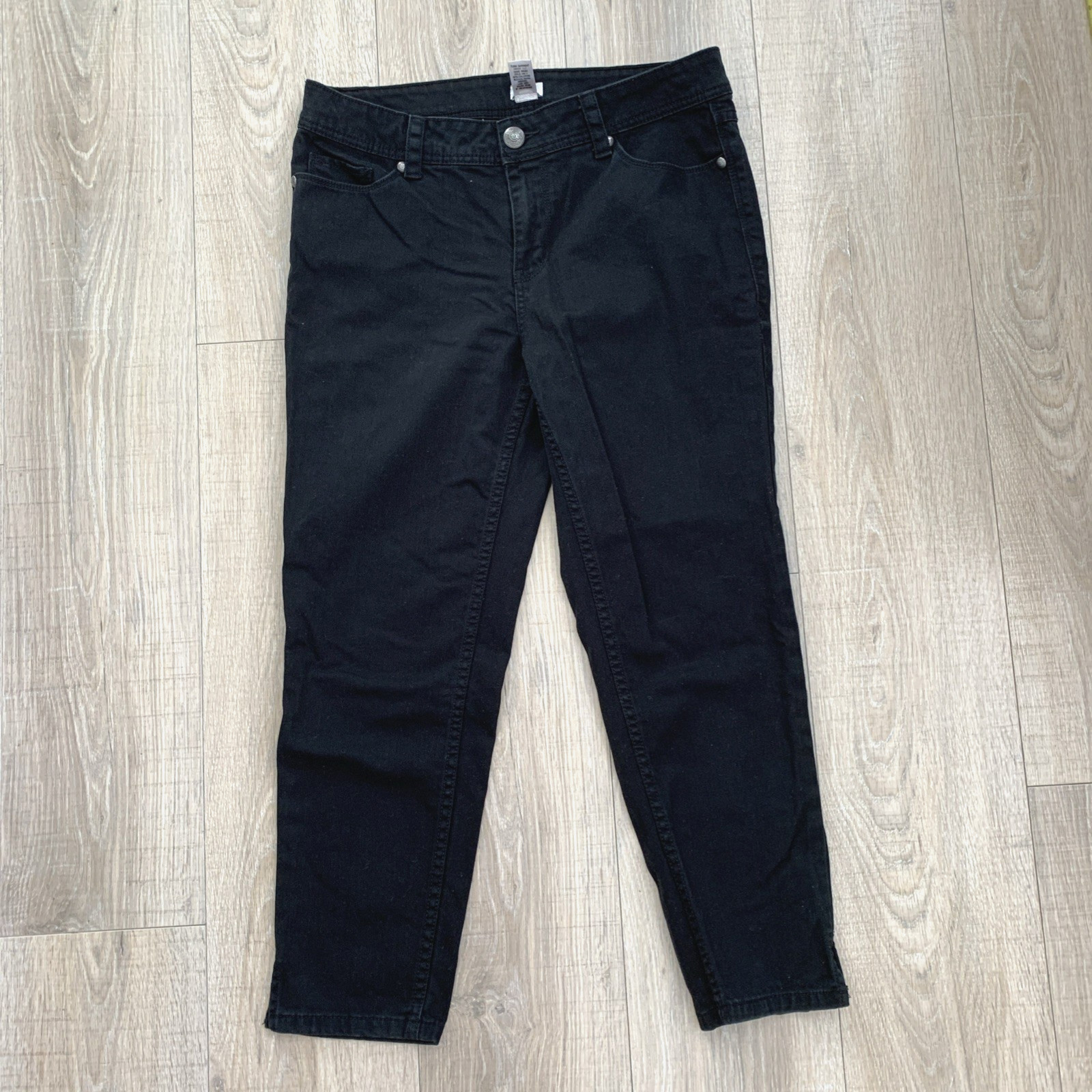 Cache Embroidered Metallic Silver Denim Jeans Bla… - image 2