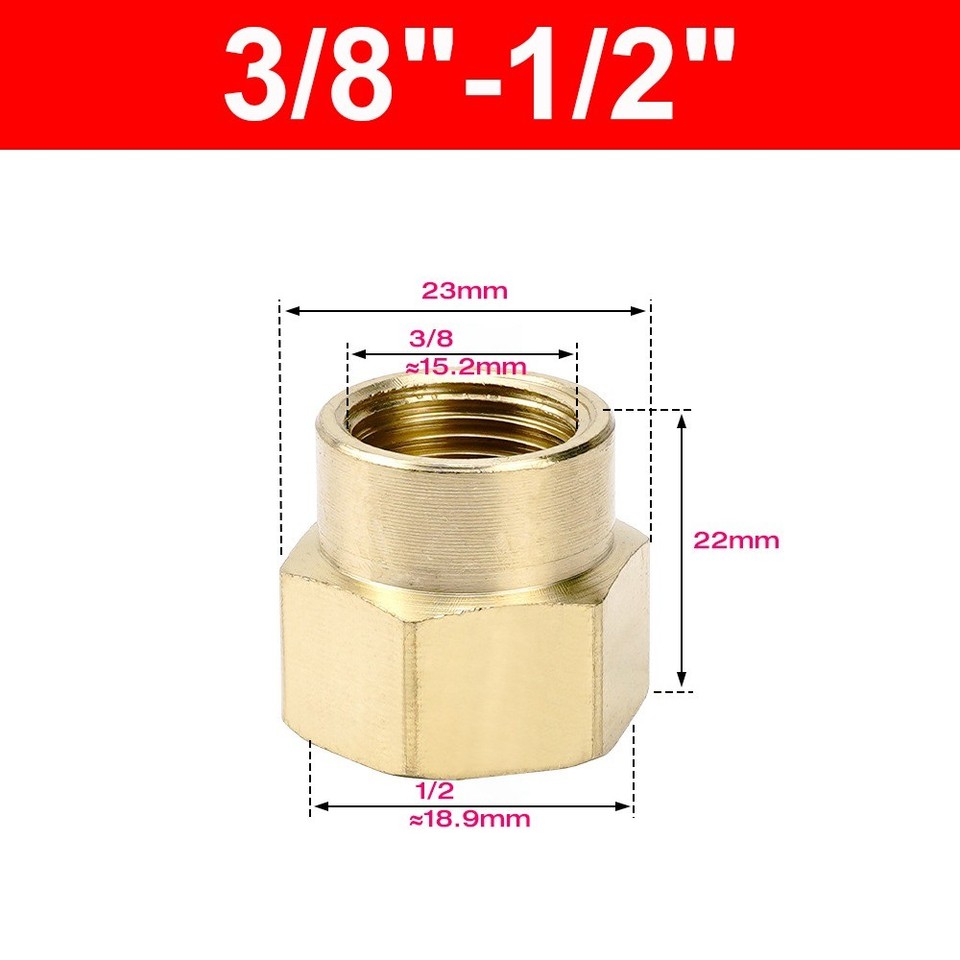 Threaded Copper Connecters Brass Hex Coupling Connector BSP Female Thread Copper Pipe Fitting ...