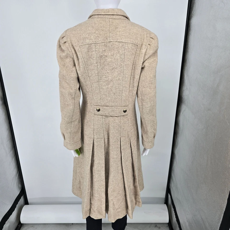 Jill Jr. vintage años 80 Abrigo de espiga entallado y acampanado de mezcla de lana (M) Foto 2 de 4