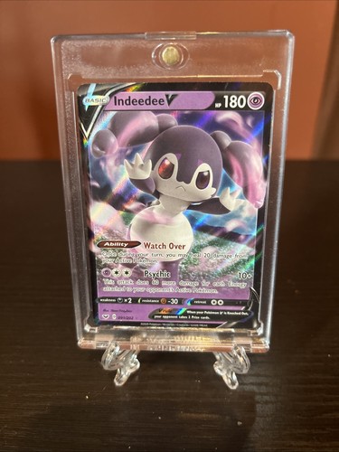 Pokemon TCG Sword & Shield Base Indeedee V 091/202 Holo Rare NM/M