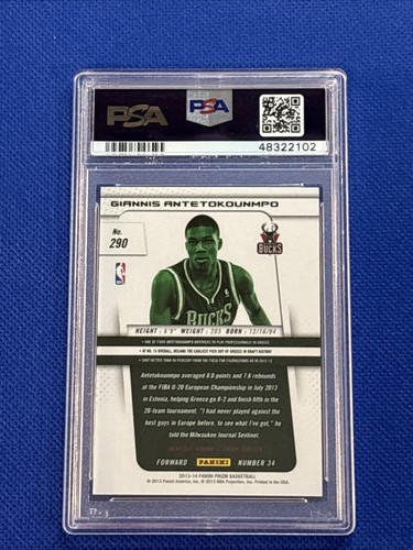 Giannis Antetokounmpo Rookie Prizm PSA 10 #290 Bucks 🔥 - Picture 2 of 2