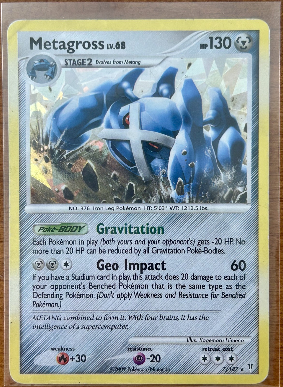 Pokemon Metagross 7/147 2009, Cracked Ice Holo, Platinum Supreme Victors MD