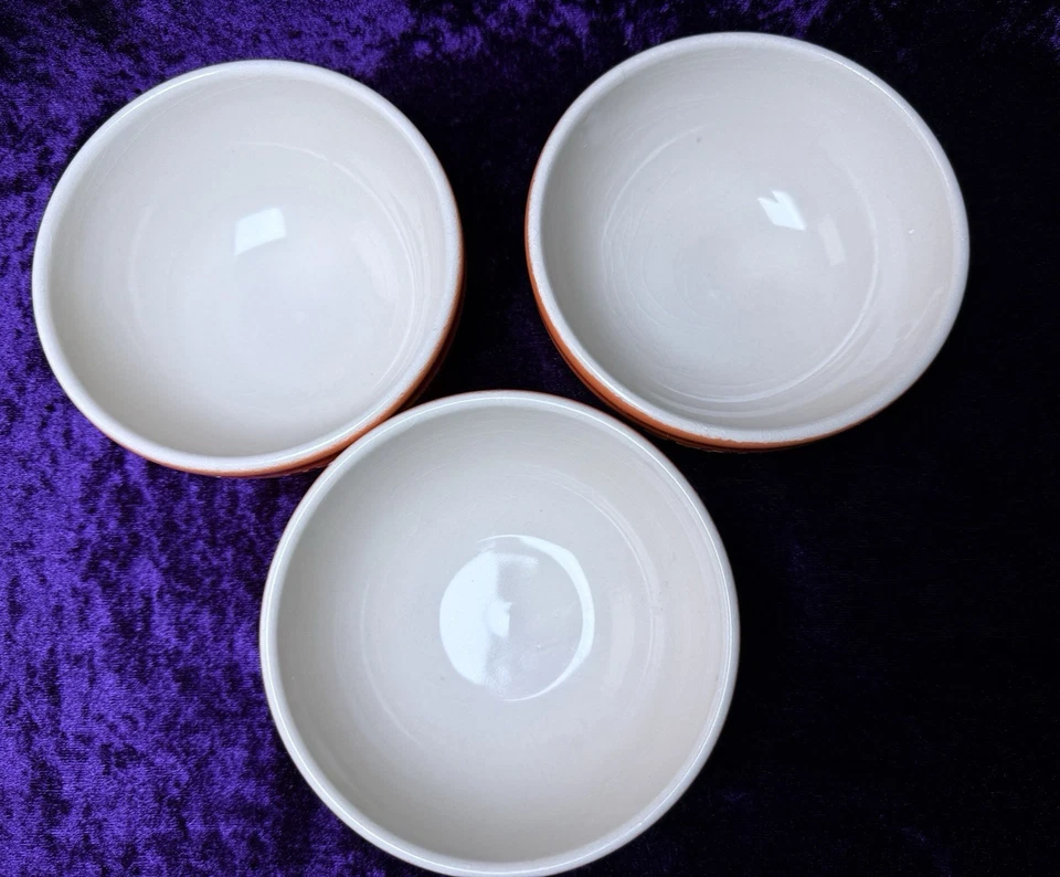 Staub Ceramic Bowl Set Orange 4.7 in Ceramic Made in France 3 pc Lot - Image 3 of 4