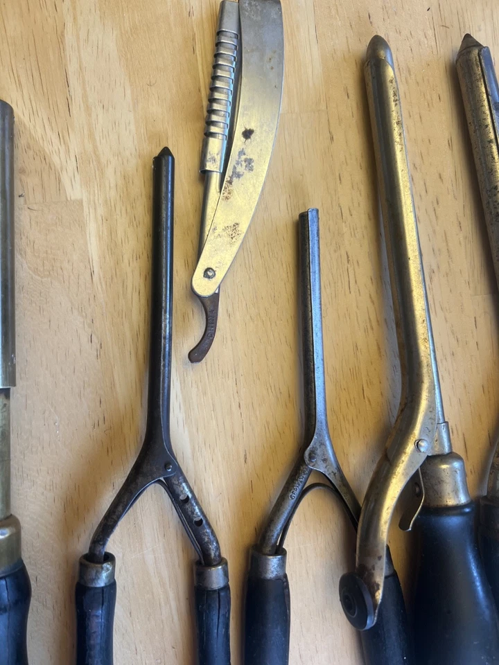 9 Винтажных Инструментов Косметолога: Ручные Кудри для Завивки, Горячий Расческа, Обжим и Формирователь Волос - Изображение 3 из 4