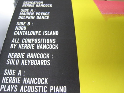 Herbie Hancock Dedication Japan Vinyl LP w Top Cap OBI 1974