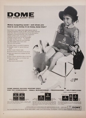 1968 Dome New Home Budge Book Keep Track Of Home Expenses Girl Chair Print Ad