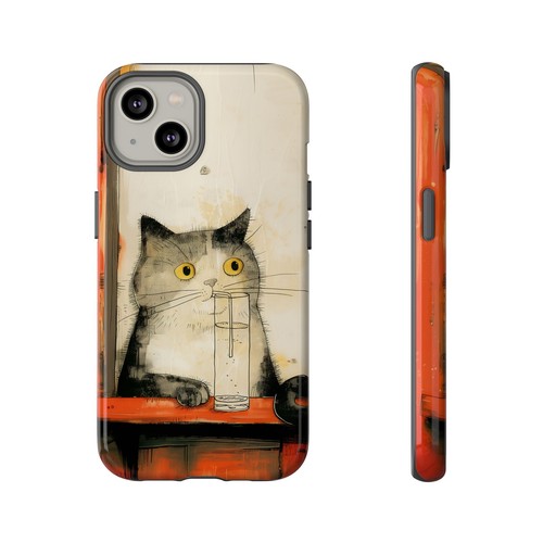 Cat Drinking Glass of Water - Phone Ink Cover Case for iPhone, Galaxy, Pixel - 第 62/281 張圖片