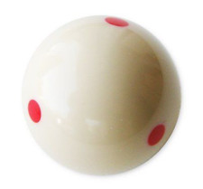 Pool Cue Ball 1 7/8" Spotted White Standard Size English Pool  Training