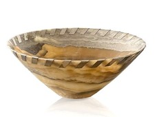 John Hardy Rare Alabaster Bowl/Vase with Sterling Silver Ribbon - Large