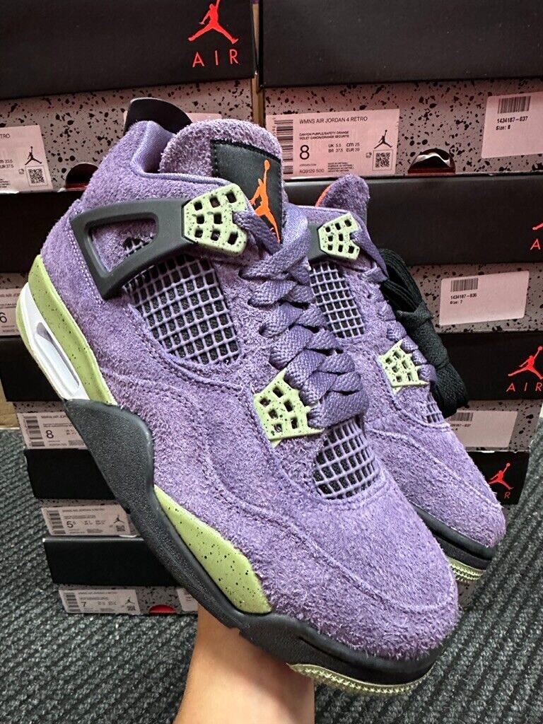 heroína vino armario NEW Nike Air Jordan 4 IV Retro Womens Canyon Purple AQ9129-500 IN HANDS  SHIP NOW | eBay