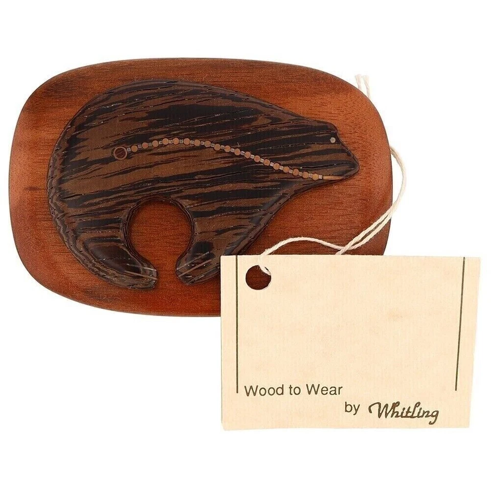 Madera Plata Nuevo Oso Zuni Nativo Americano Hecho a Mano Años 90 Nuevo de Lote Antiguo Hebilla de Cinturón Foto 3 de 4