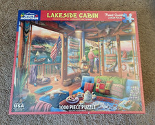 White Mountain Puzzle Lakeside Cabin 1000 Larger Pieces NEW