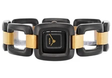 NEW NIXON A285-1036 SISI WOMENS  BLACK RAW GOLD STEEL WATCH
