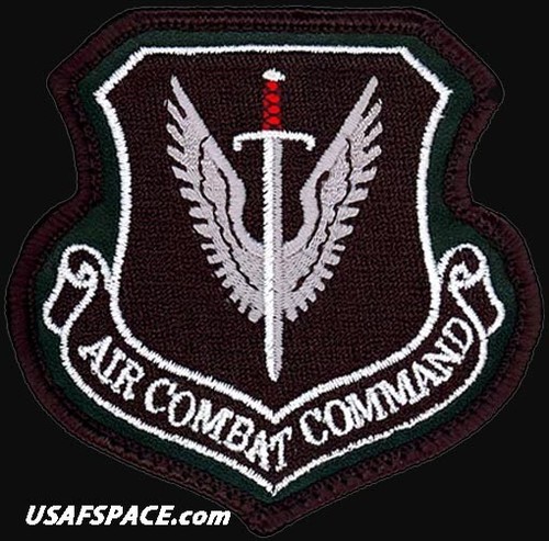USAF AIR COMBAT COMMAND - Langley AFB, VA - ORIGINAL -BLACK- VEL Leather PATCH - Picture 2 of 3