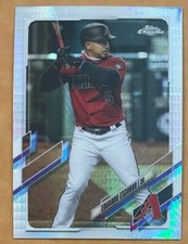 2021 Topps Chrome Baseball Eduardo Escobar Base #73 Prism Refractor Diamondbacks