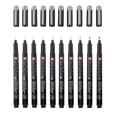 Pigma Micron Black Pen Set - 10 Precision Fineline