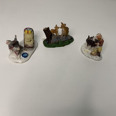 3 Random Lemax Christmas Figurines 