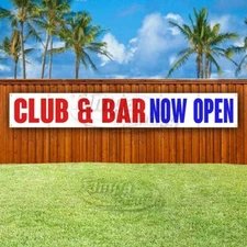 CLUB & BAR NOW OPEN Advertising Vinyl Banner Flag Sign LARGE HUGE XXL SIZE