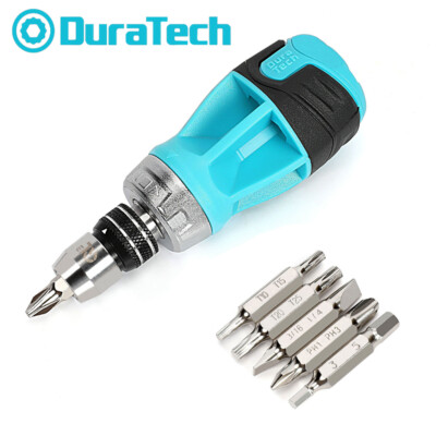 DURATECH Stubby Ratcheting Screwdriver 12-in-1 Multi-bit Short Screw Drivers Set